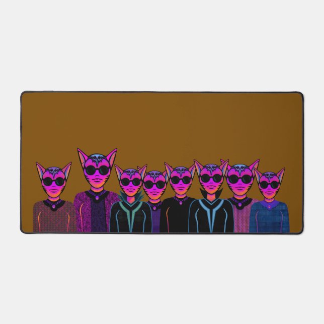 Cat characters desk mat (Front)