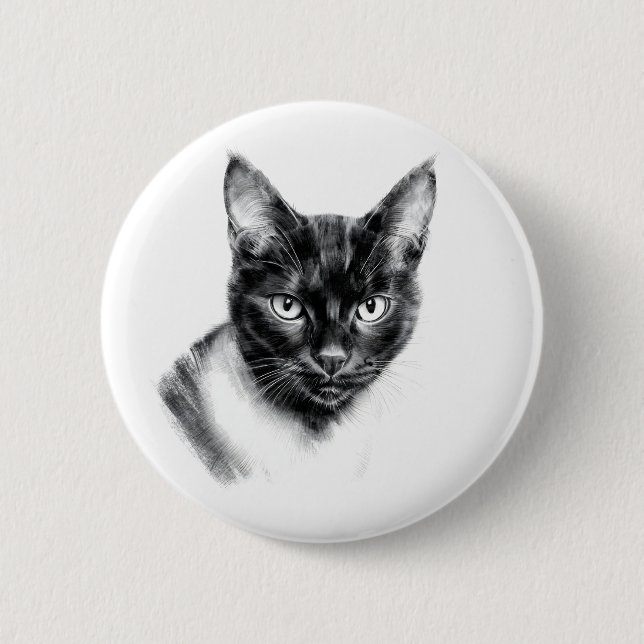 Cat Charcoal Button (Front)
