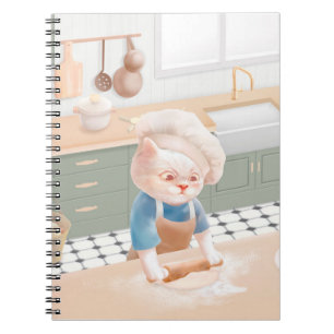 Cat Chef Baking in the Kitchen Notebook