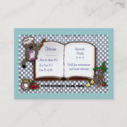 Customizable cat chef business card