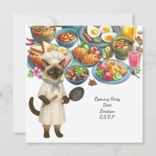 Cat Chef Cooking Party for Cat Lovers Invitation