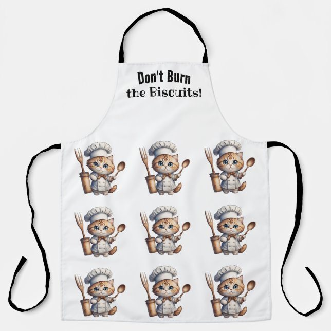 Cat Chef Cuteness Overload All-Over Print Apron (Front)