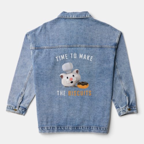 Cat Chef Time To Make Biscuits Baking Biscuits Coo Denim Jacket