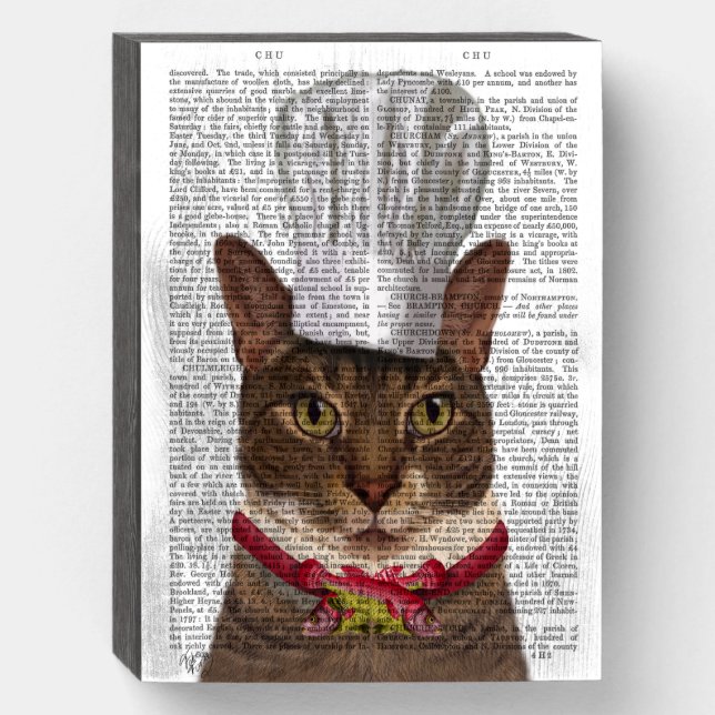 Cat Chef Wooden Box Sign (Front Vertical)