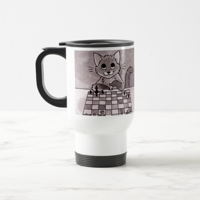 Cat Chess Travel Mug (Left)