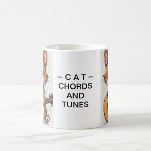 Cat ~ Chords and Tunes cute Tomcat playing guitar Coffee Mug