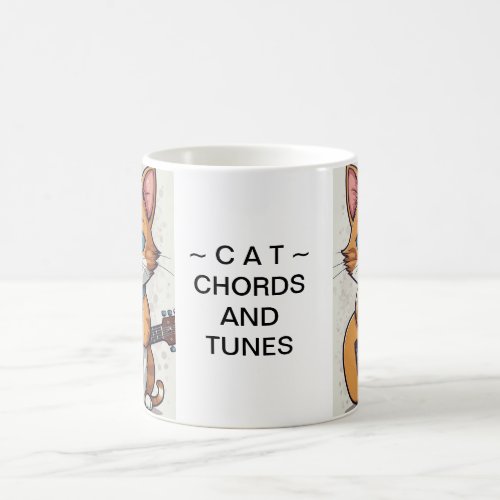 Cat  Chords and Tunes cute Tomcat playing guitar Coffee Mug