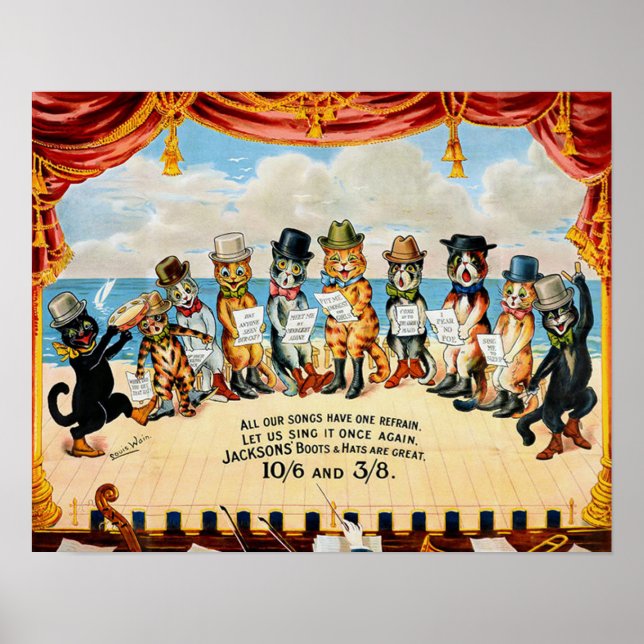 Cat Chorus, Louis Wain Poster (Front)