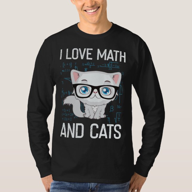 Cat Christian Gif I Love Math And Cats T-Shirt (Front)