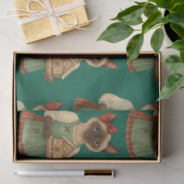 Cat Christmas Bakery for Cat Lovers Holiday  Tissue Paper (Gift)