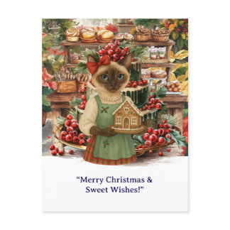 Cat Christmas Bakery themed for Cat lovers Postcard