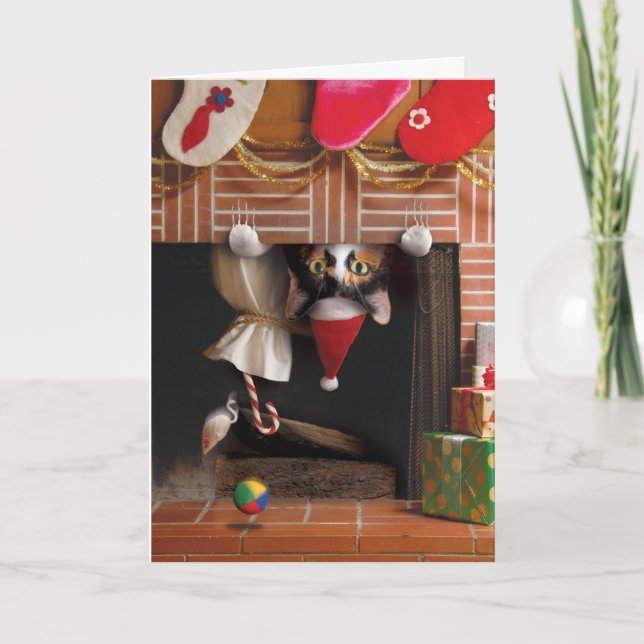 Cat Christmas Card Funny Cute Adorable Best (Front)