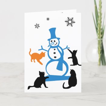 Cat Christmas Card "walking In A Winter Wonderland by WeAreBlackCatClub at Zazzle