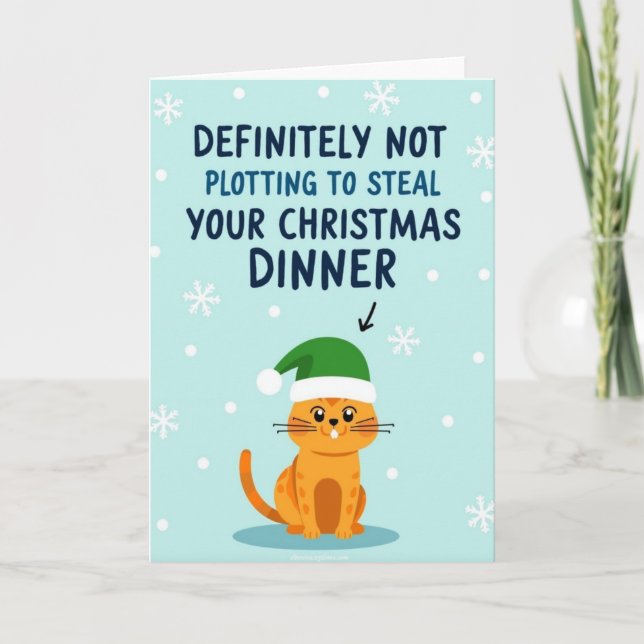 Cat Christmas Dinner Plotting Card (Front)