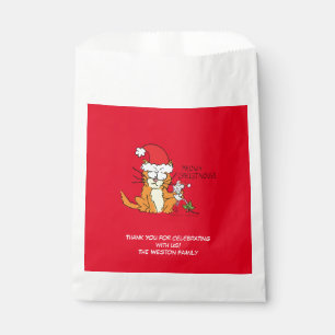 Cat  Christmas Funny Cartoon Cute Mouse Favor Bag