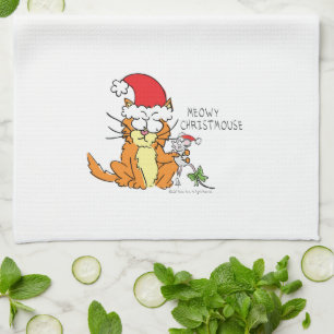 Cat Christmas Funny Kitchen Towel