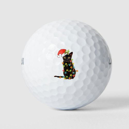 Cat Christmas Funny Meowy Christmas Tree Cat Golf Balls