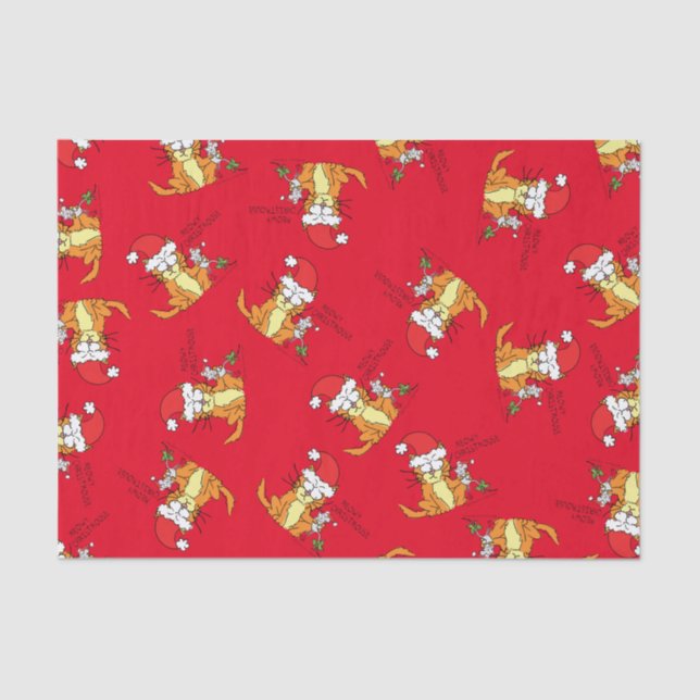 Cat Christmas Funny Tissue Paper (Front)
