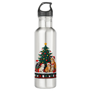 Cat Christmas Funny Ugly Women Men Merry Gift (5) Stainless Steel Water Bottle