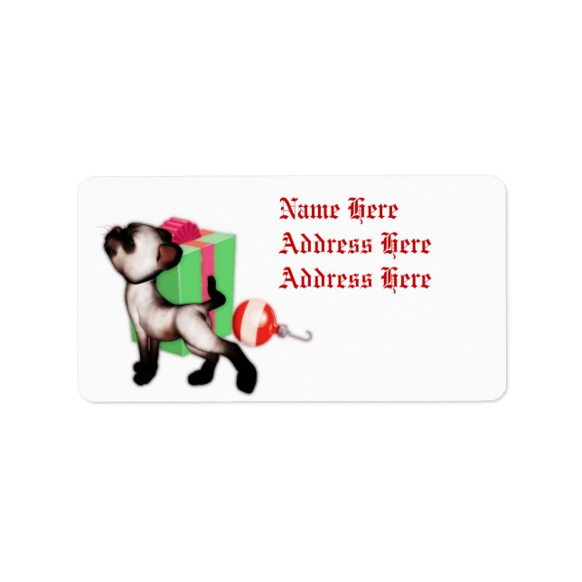 Cat Christmas gift address labels (Front)