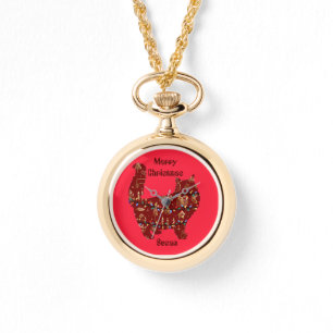 cat christmas gift, customize personalized name  watch