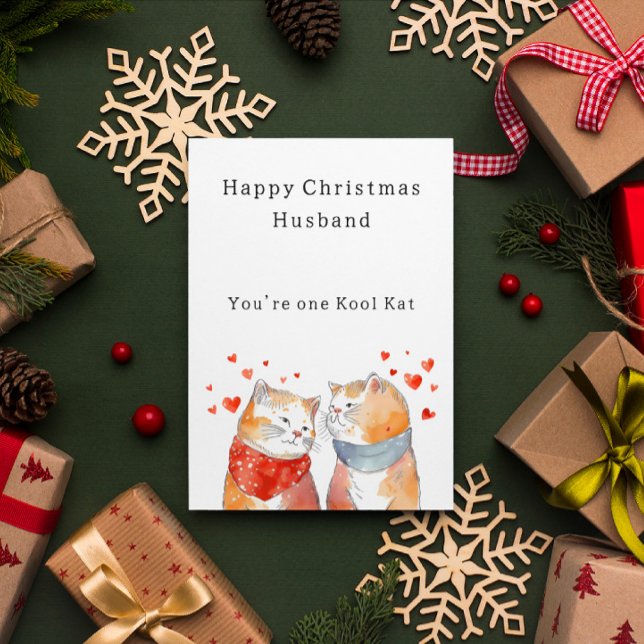 Cat Christmas Holiday Card for Husband (Creator Uploaded)