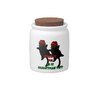 cat christmas, is it christmas yet?   candy jar