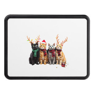 Cat Christmas Light Reindeer Santa Christmas Cat L Hitch Cover