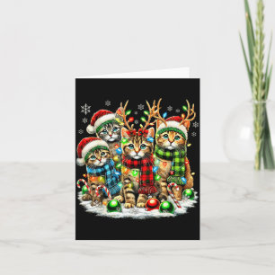 Cat Christmas Light Reindeer Santa Christmas Cats Card