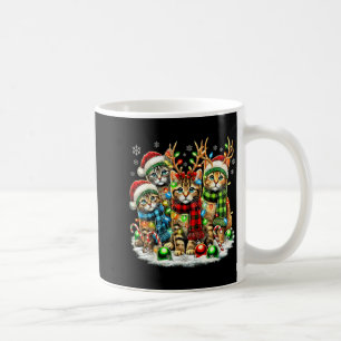 Cat Christmas Light Reindeer Santa Christmas Cats Coffee Mug