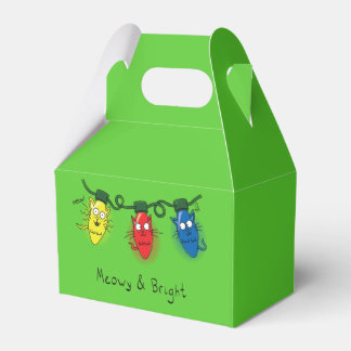 Cat Christmas Lights Funny Meowy and Bright  Favor Boxes