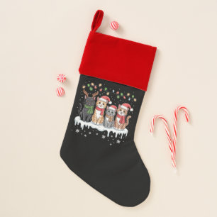 Cat Christmas LightS Santa Christmas Cat Lover Christmas Stocking