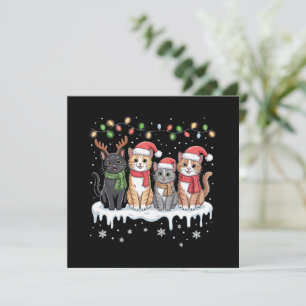 Cat Christmas LightS Santa Christmas Cat Lover Holiday Card