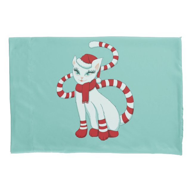 Cat Christmas Mood - Holiday Ready Kitty Pillow Case (Front)