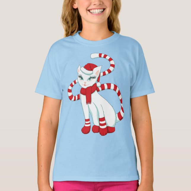 Cat Christmas Mood - Winter Holiday Kitty T-Shirt (Front)