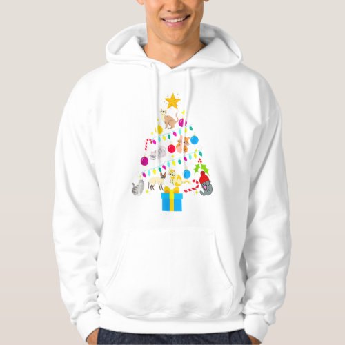 Cat Christmas Ornament Tree Funny Xmas Hoodie