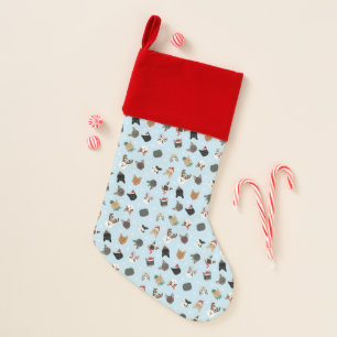 Cat Christmas Pattern Stocking