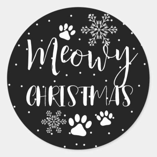  CAT Christmas Present PET  Custom CAT  Classic Round Sticker