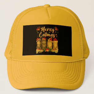 Cat Christmas Santa Hat Funny Merry Catmas