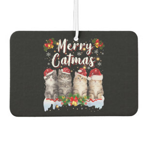 Cat Christmas Santa Hat Funny Merry Catmas Air Freshener