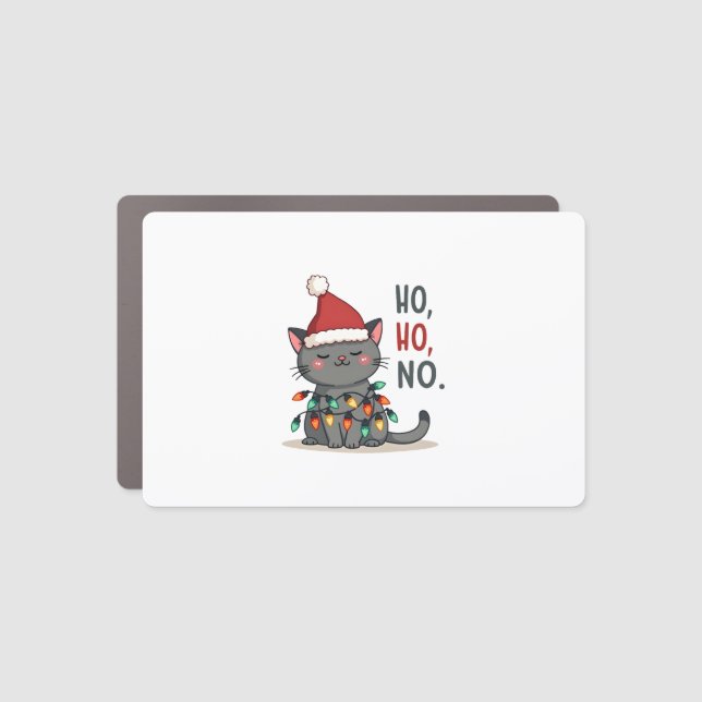 Cat Christmas Shirt Kids Funny Santa Cat Christmas Car Magnet (Front)