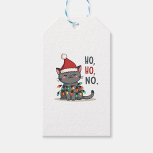 Cat Christmas Shirt Kids Funny Santa Cat Christmas Gift Tags