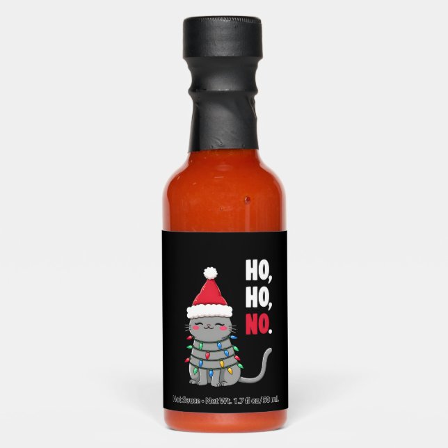 Cat Christmas Shirt Kids Funny Santa Cat Christmas Hot Sauces (Front)