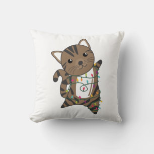 Cat Christmas Snow Winter Animals Cats Adult Cloth Throw Pillow