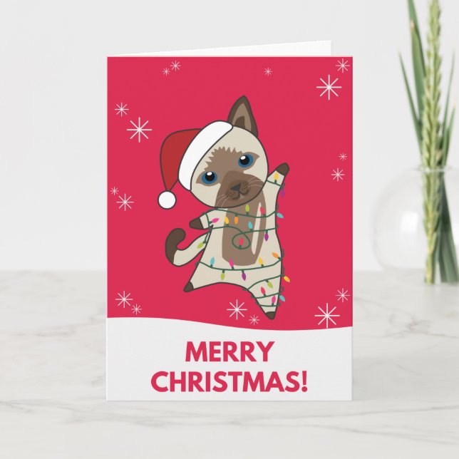 Cat Christmas Snow Winter Animals Cats Card (Front)