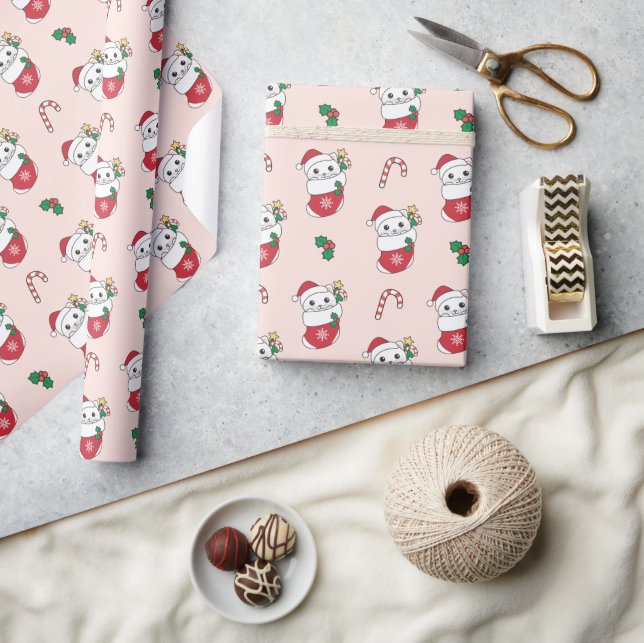 Cat Christmas Snow Winter Animals Cats Holiday Wrapping Paper (Crafts)