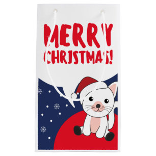 Cat Christmas Snow Winter Animals Cats Small Gift Bag