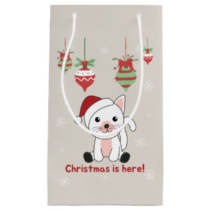 Cat Christmas Snow Winter Animals Cats Small Gift Bag