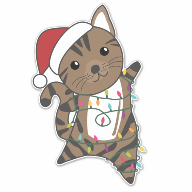Cat Christmas Snow Winter Animals Cats Sticker (Front)