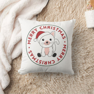 Cat Christmas Snow Winter Animals Cats Throw Pillo Pillow